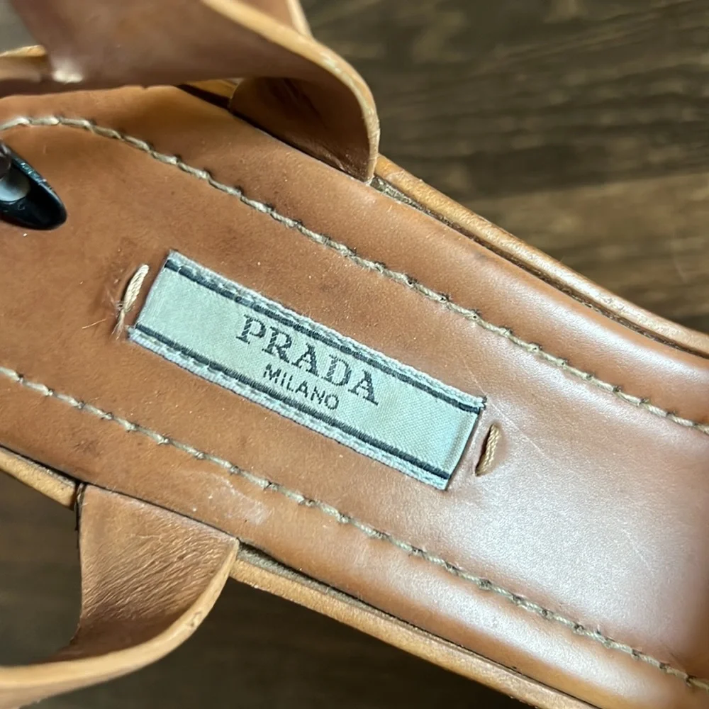 Prada Tan Wedges